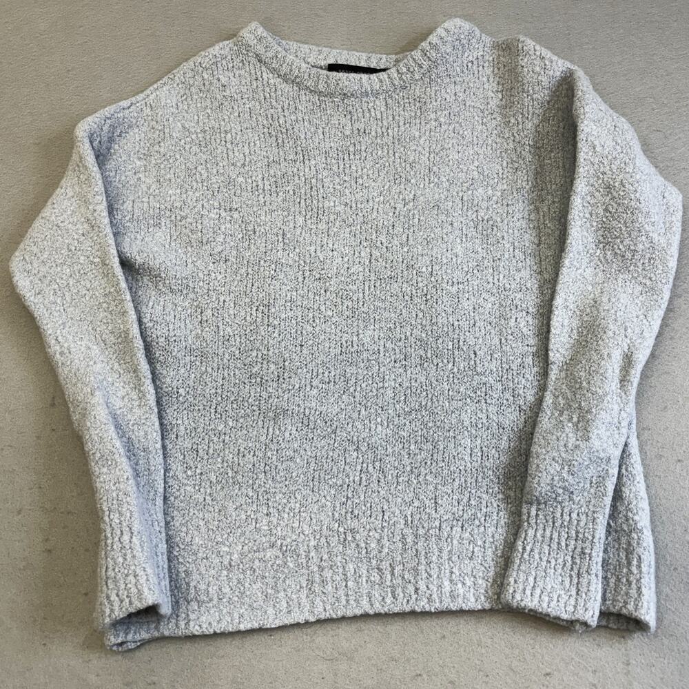 Skull Cashmere Sweater Womens 0S Gray Merino Wool  Halloween Goth Emo Spooky